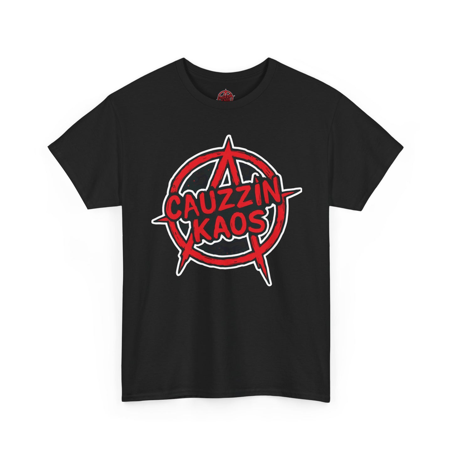 T-Shirt — Cauzzin Kaos Red Anarchy Logo Graphic Tee