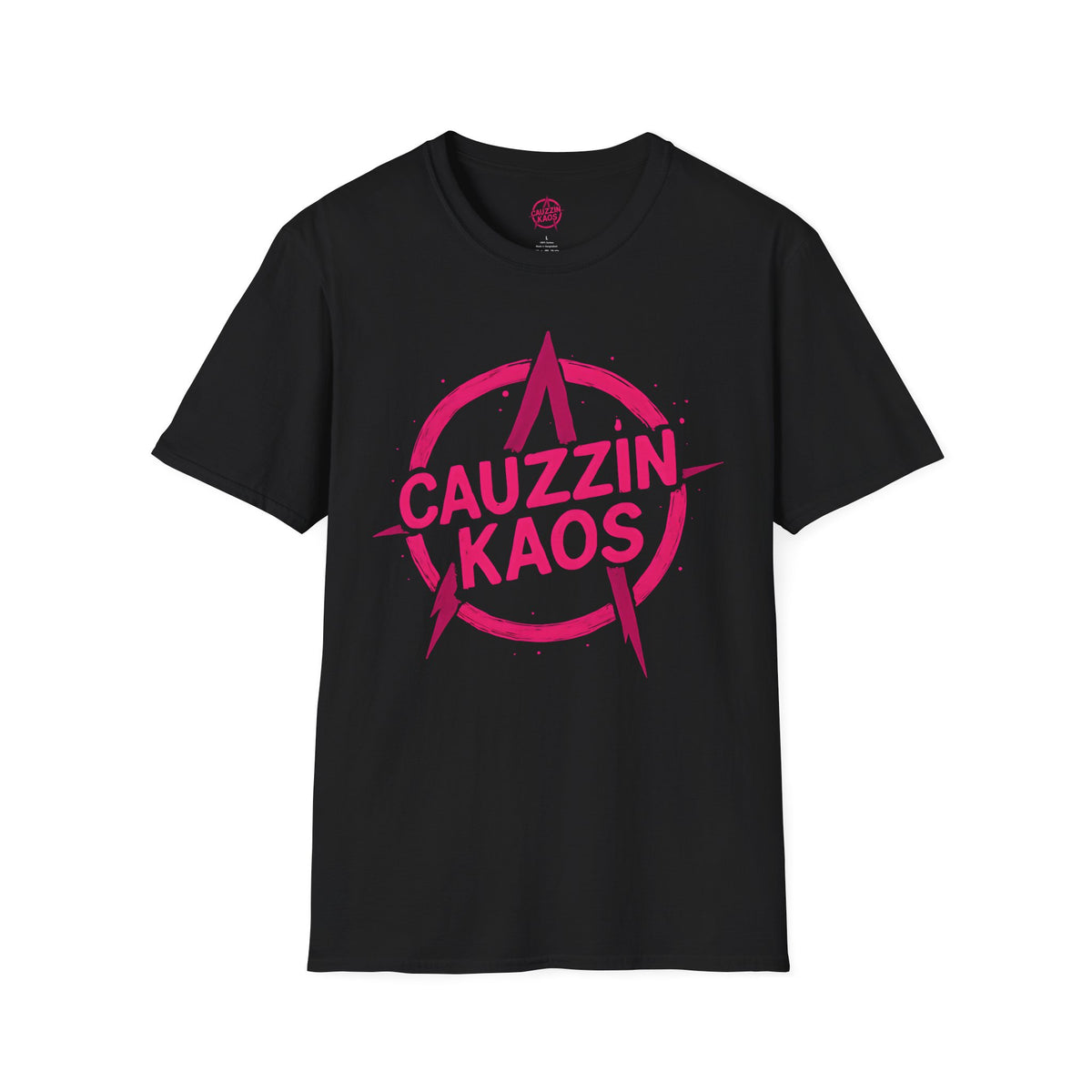 NO RULES. JUST KAOS. - CAUZZIN KAOS Pink Logo Tee
