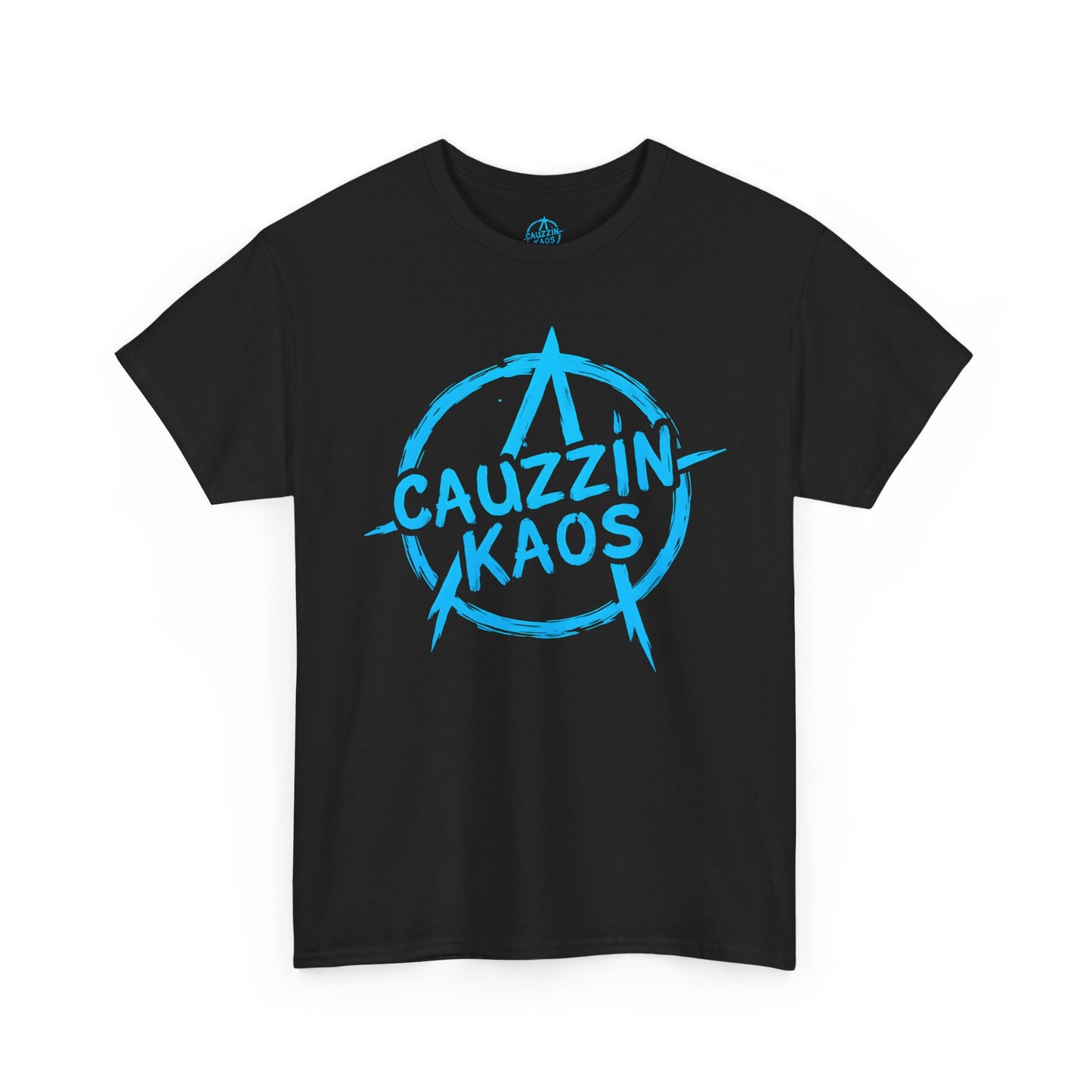 STREET BORN. SPEED DRIVEN. - CAUZZIN KAOS Cyan Logo Tee