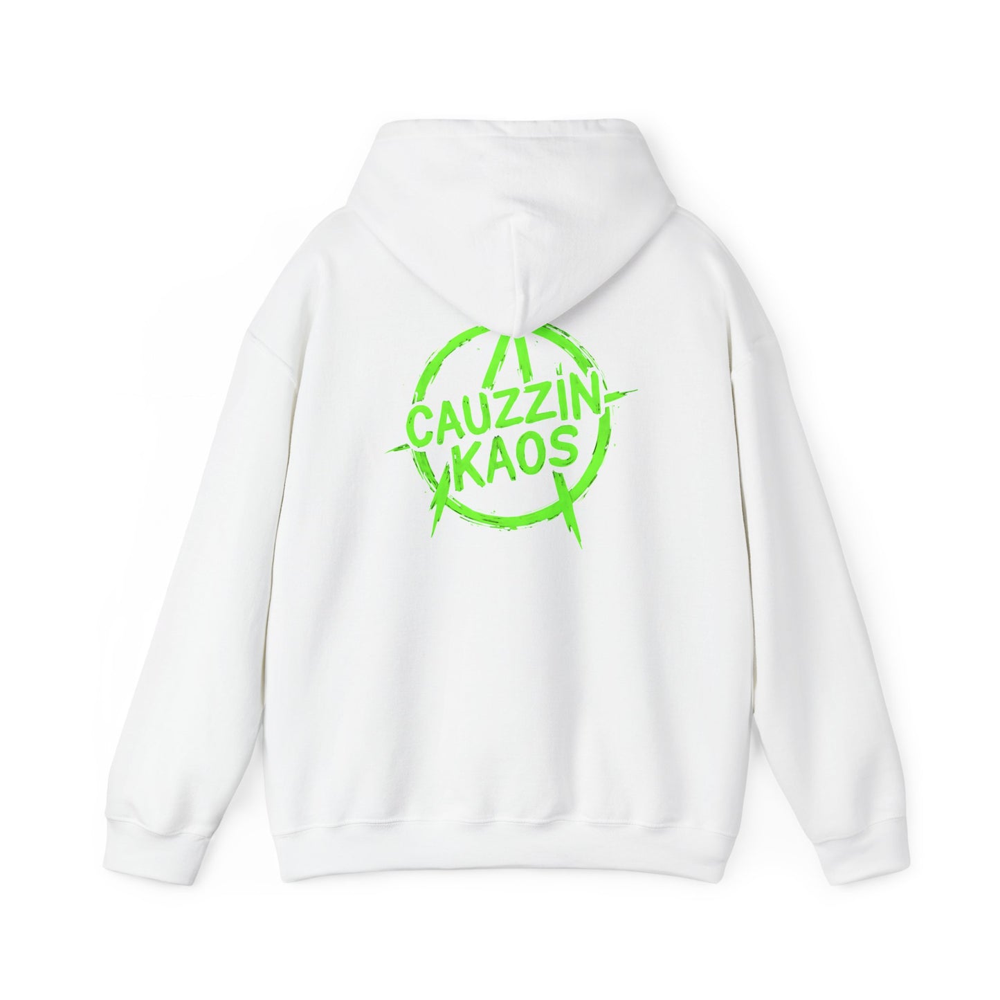 Cauzzin Kaos Logo Hoodie – Neon Green Graphic Pullover