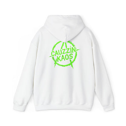 Cauzzin Kaos Logo Hoodie – Neon Green Graphic Pullover