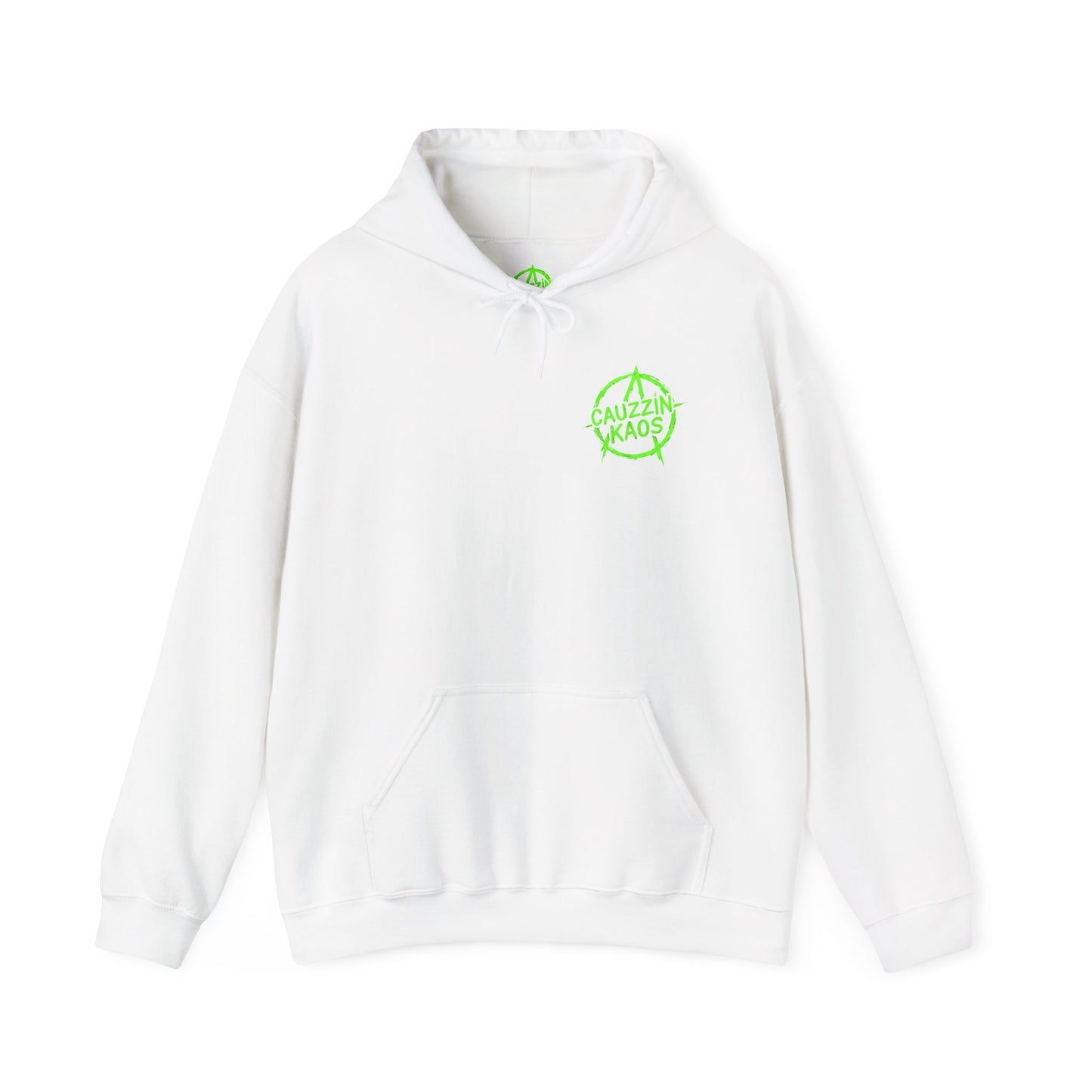 Cauzzin Kaos Logo Hoodie – Neon Green Graphic Pullover