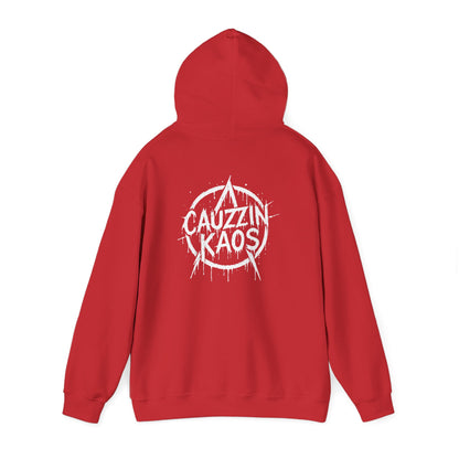 Crimson Anarchy "CAUZZIN KAOS" Hoodie – Street Punk Graphic Sweatshirt