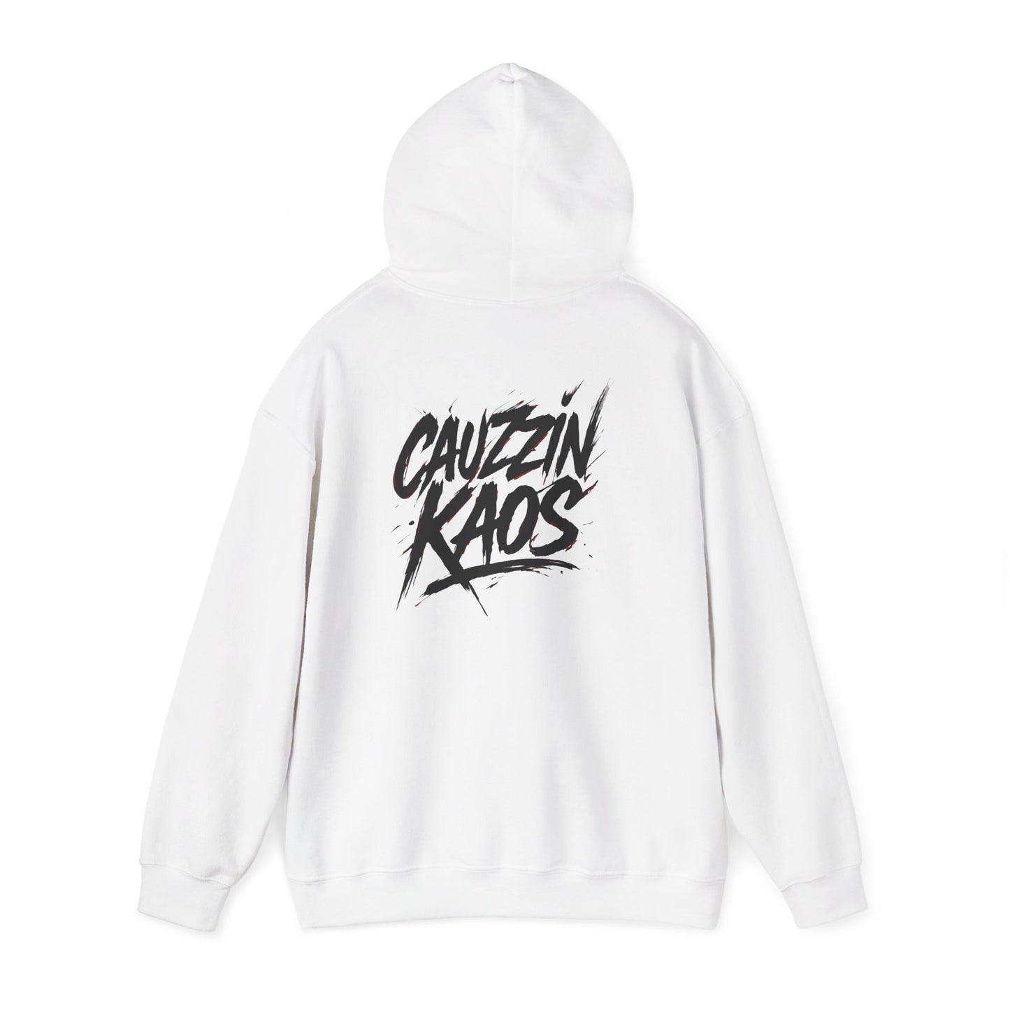 CAUZZIN KAOS Brush Logo Hoodie — Streetwear Graphic Sweatshirt