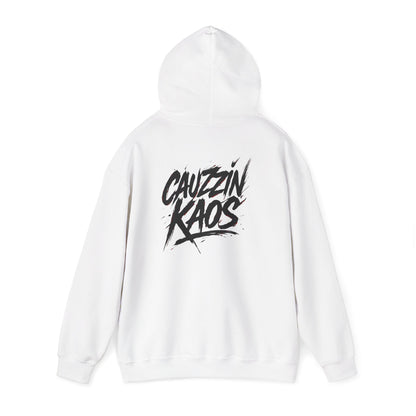 CAUZZIN KAOS Brush Logo Hoodie — Streetwear Graphic Sweatshirt