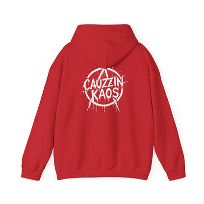 Crimson Anarchy "CAUZZIN KAOS" Hoodie – Street Punk Graphic Sweatshirt