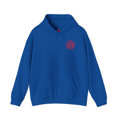 Hoodie 'Cauzzin Kaos' Distressed Red Logo Pullover