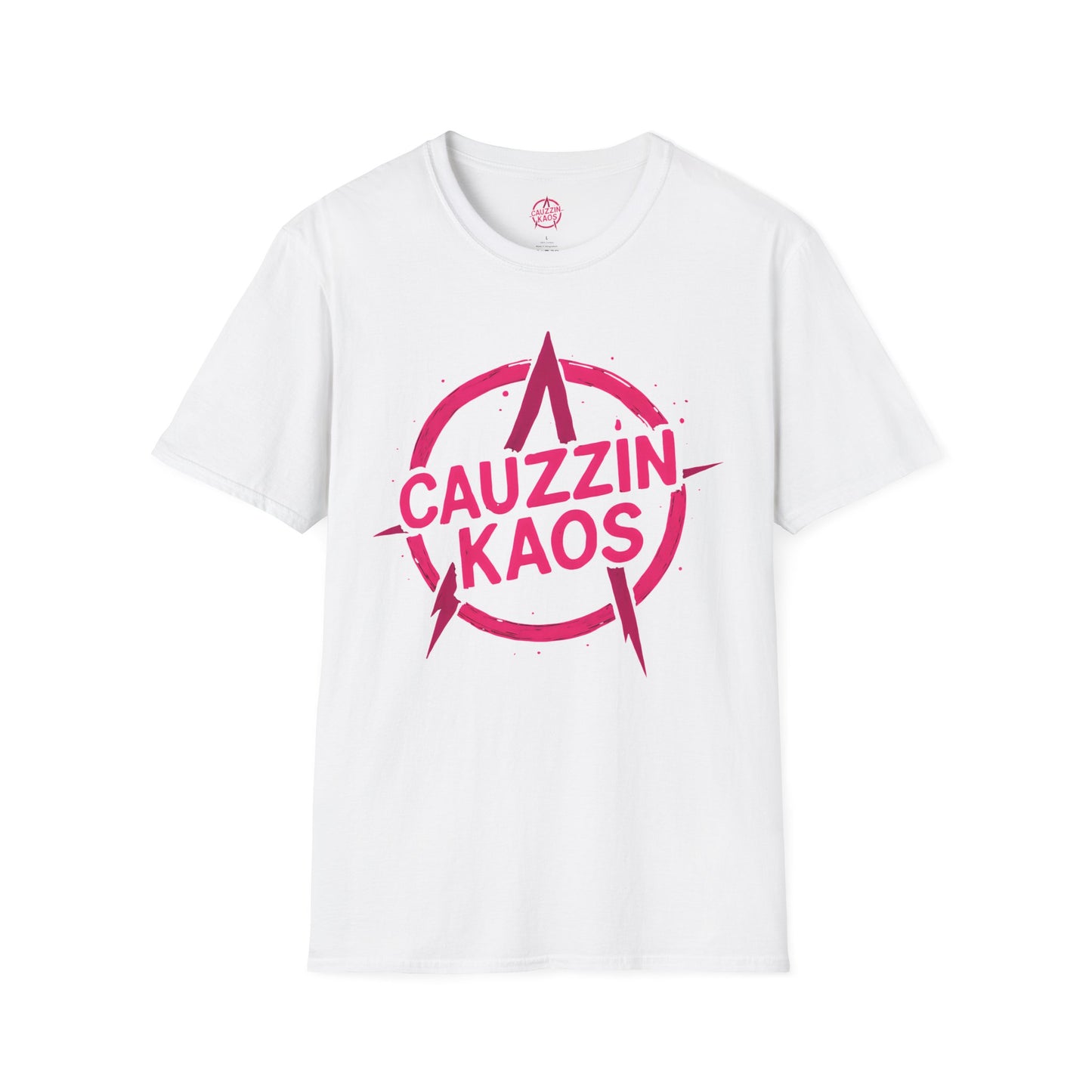 NO RULES. JUST KAOS. - CAUZZIN KAOS Pink Logo Tee