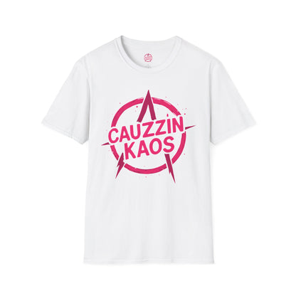 NO RULES. JUST KAOS. - CAUZZIN KAOS Pink Logo Tee
