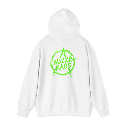 Cauzzin Kaos Logo Hoodie – Neon Green Graphic Pullover