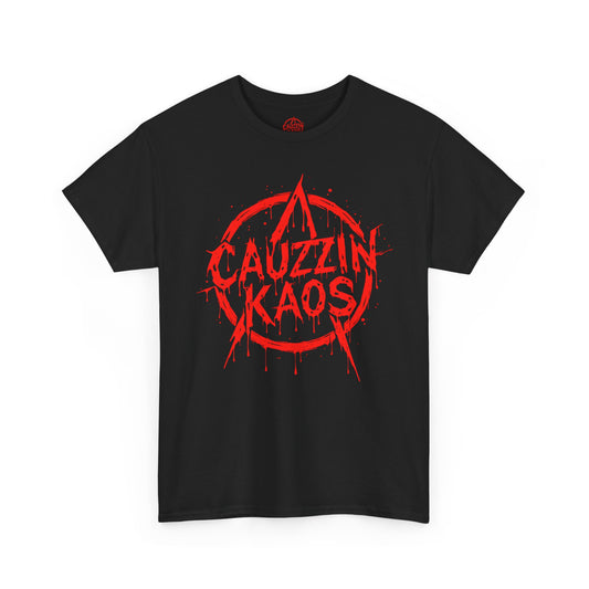Cauzzin Kaos Graphic Tee — Distressed Red Star Punk T‑Shirt