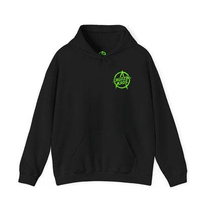 Cauzzin Kaos Logo Hoodie – Neon Green Graphic Pullover