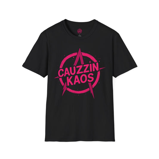 Cauzzin Kaos Logo T-Shirt — Pink Graphic Tee