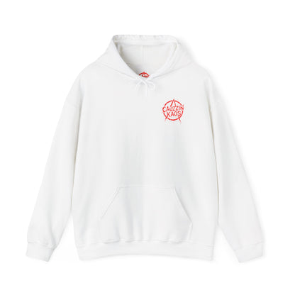 Hoodie 'Cauzzin Kaos' Distressed Red Logo Pullover