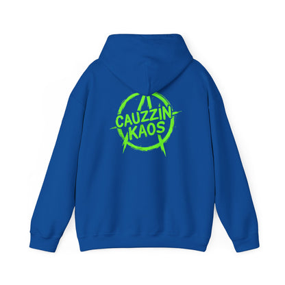 Cauzzin Kaos Logo Hoodie – Neon Green Graphic Pullover