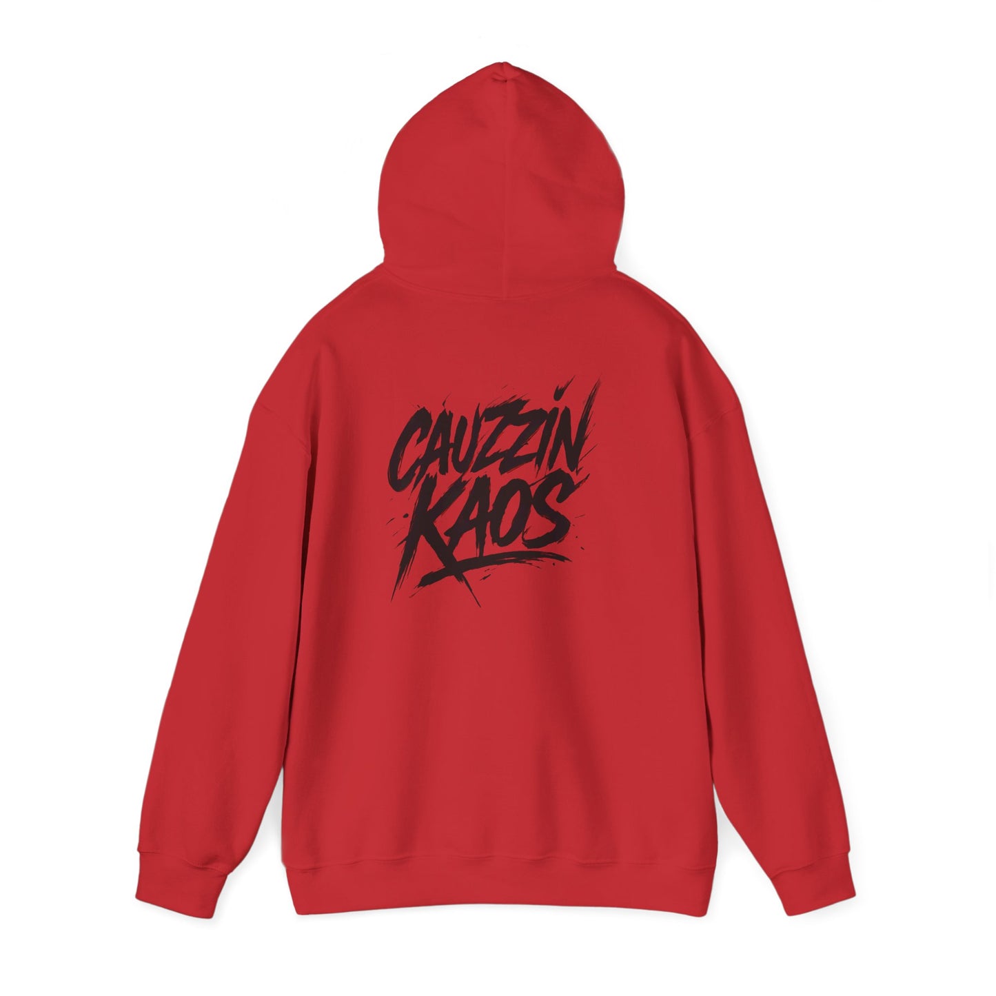CAUZZIN KAOS Brush Logo Hoodie — Streetwear Graphic Sweatshirt