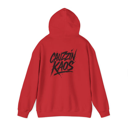 CAUZZIN KAOS Brush Logo Hoodie — Streetwear Graphic Sweatshirt