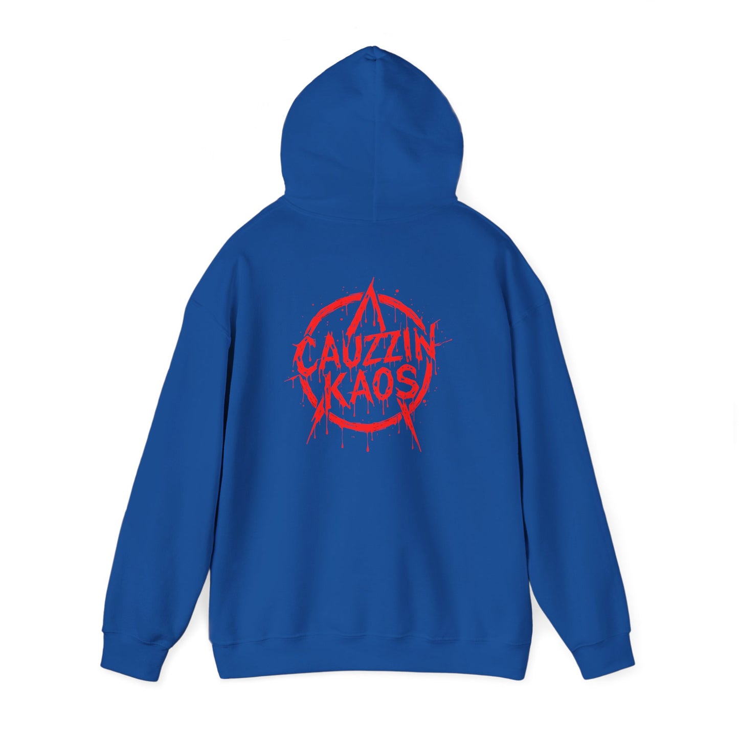 Hoodie 'Cauzzin Kaos' Distressed Red Logo Pullover