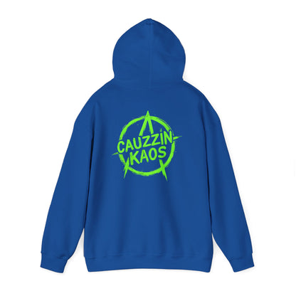 Cauzzin Kaos Logo Hoodie – Neon Green Graphic Pullover