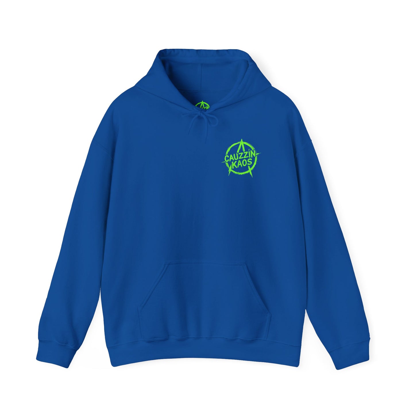 Cauzzin Kaos Logo Hoodie – Neon Green Graphic Pullover