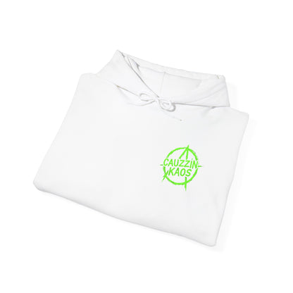 Cauzzin Kaos Logo Hoodie – Neon Green Graphic Pullover