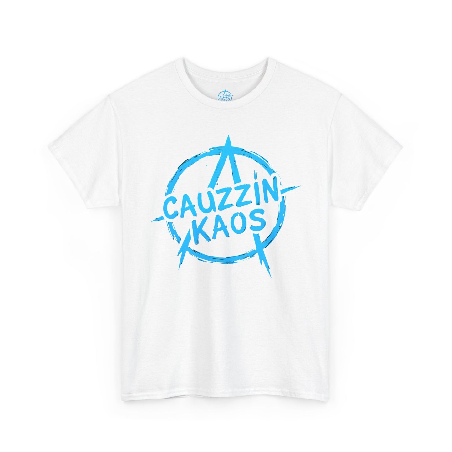 STREET BORN. SPEED DRIVEN. - CAUZZIN KAOS Cyan Logo Tee